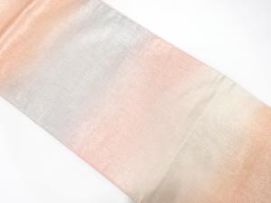 未使用品　横段模様織り出し　暈し全通袋帯